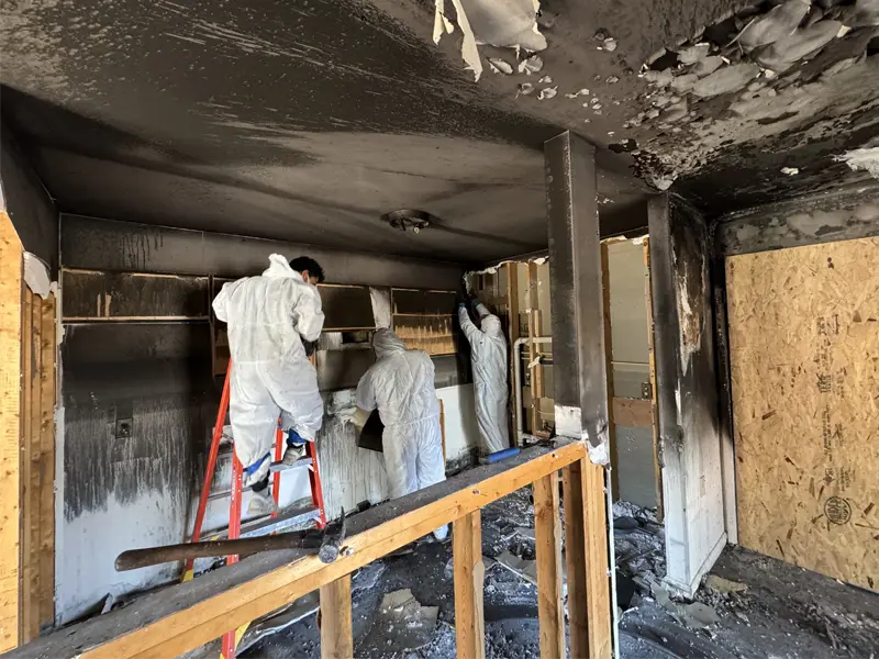 Fire damage repair and rebuilding project by construction company Las Vegas