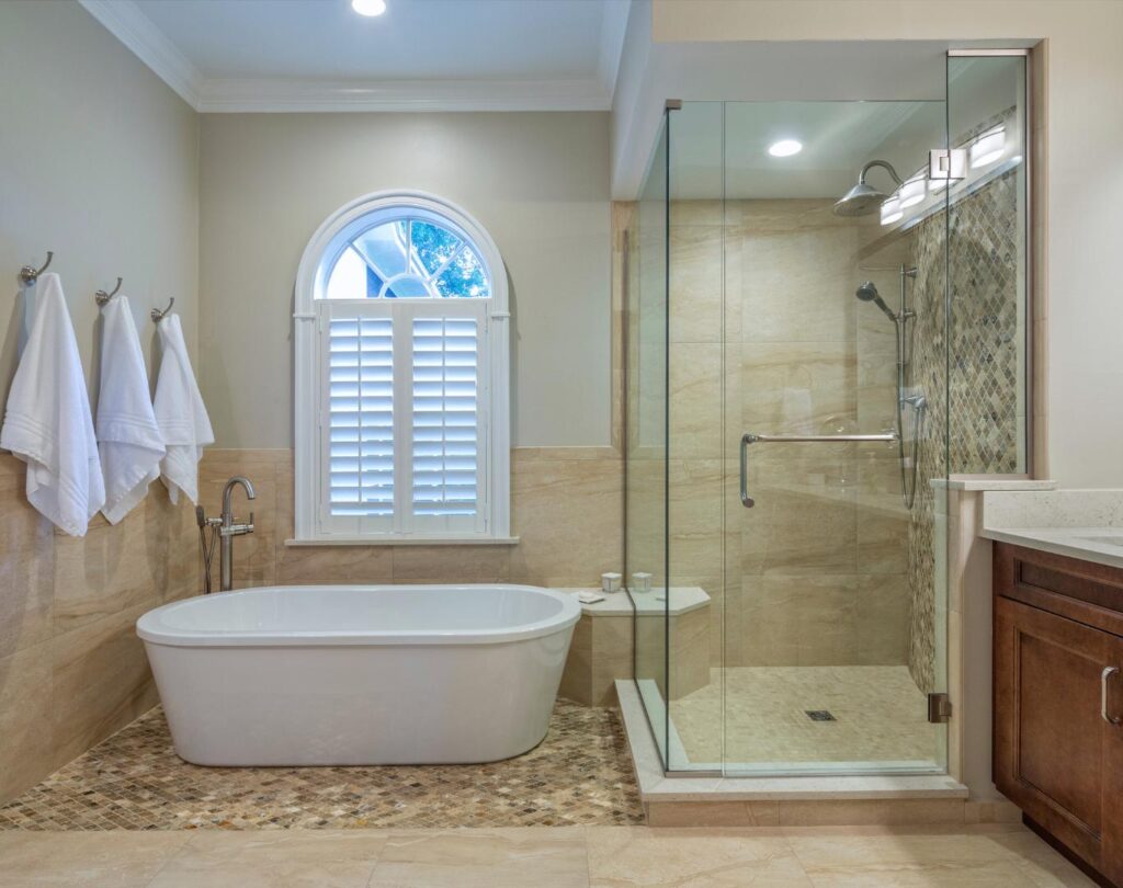Luxury bathroom remodeling near me in Southern Highlands, NV with custom shower and soaking tub installation
